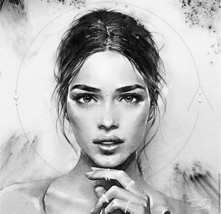 Девушка портрет карандашом