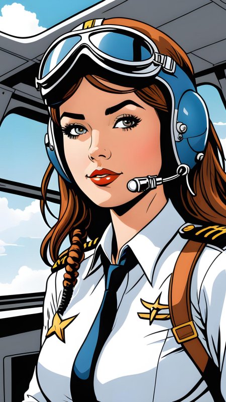 Девушка пилот арт