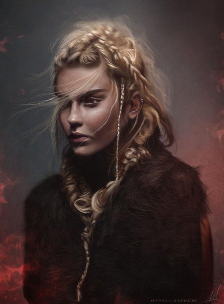 Девушка викинг арт