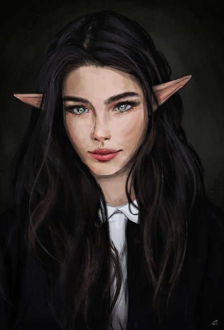 Черноволосая эльфийка