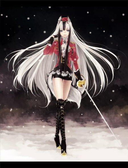 Девушка с белыми волосами аниме