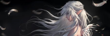 Эльфийка с белыми волосами