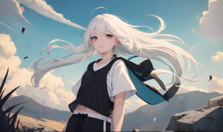 Аниме девушка с белыми волосами