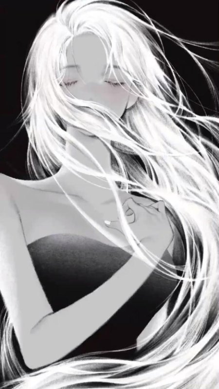 Белые волосы аниме