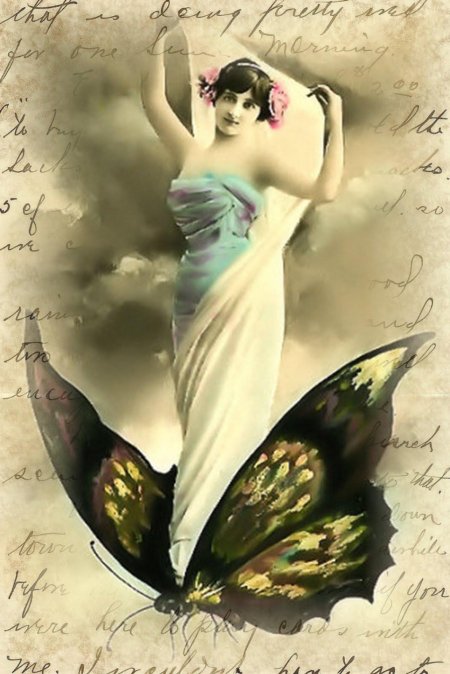 Винтажные открытки с бабочками