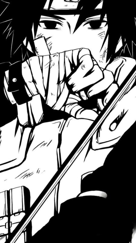 Саске черно белый