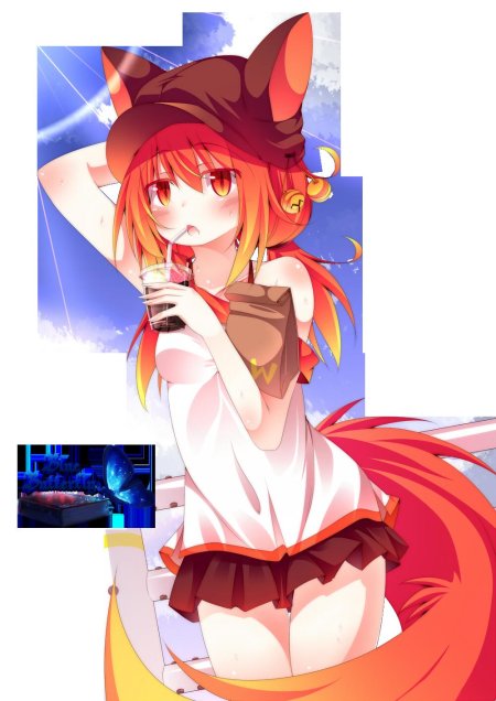 Неко кицунэ красная