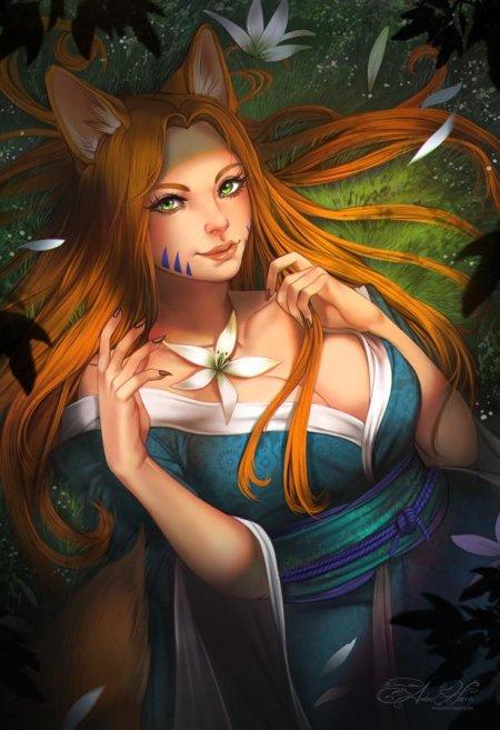 Кицунэ девочка лисичка