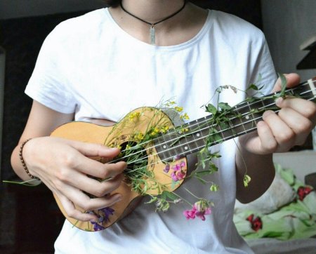Девушка с укулеле