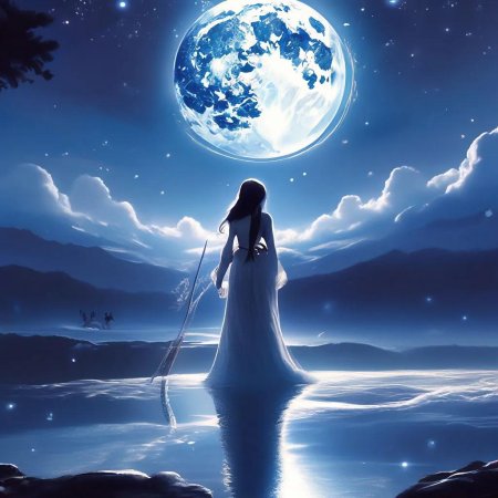 На фоне луны