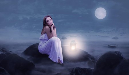 Девушка в лунном свете
