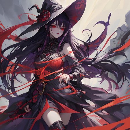 Аниме девушка ведьма