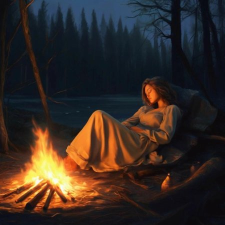 Девушка у костра