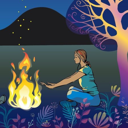 Девушка у костра