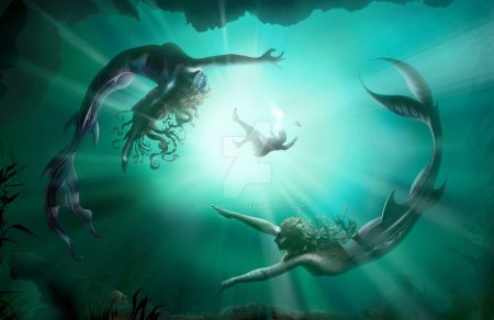 Русалка под водой