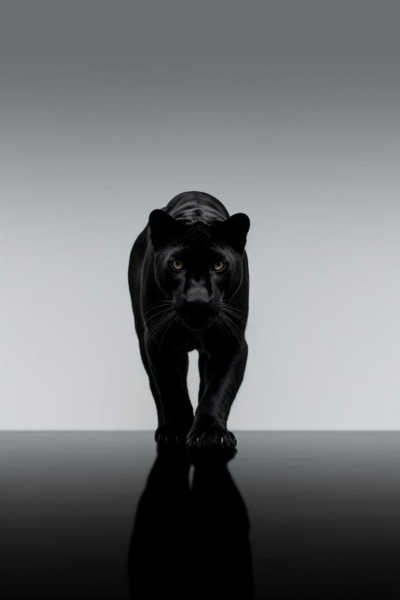 Пантера на черном фоне