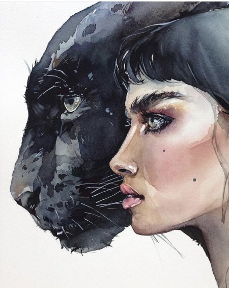 Девушка с пантерой