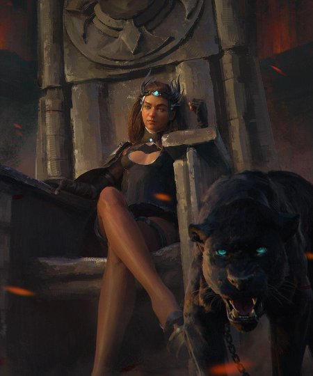 Девушка пантера арт