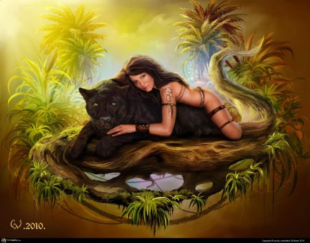 Девушка с пантерой