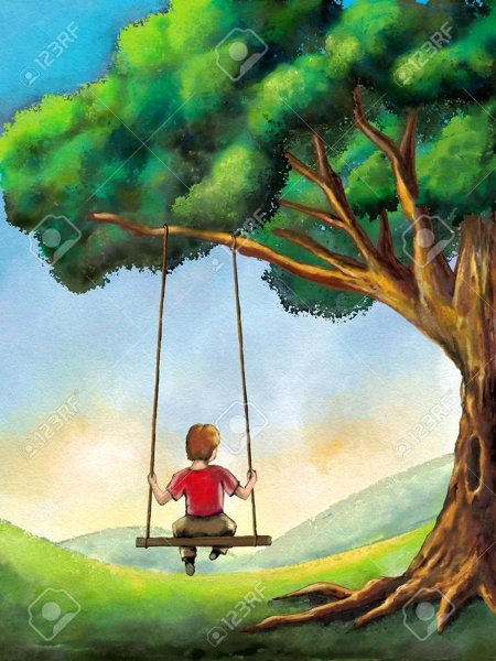 Качели рисунок