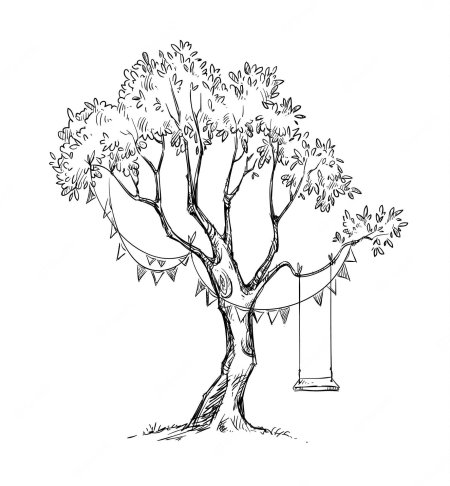 Дерево с качелями