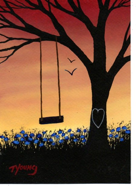 Современная картина на качели