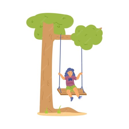 Качели на дереве рисунок