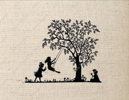 Качели на дереве рисунок