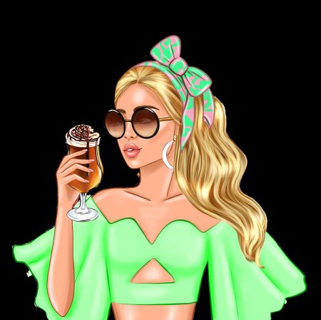 Девушка с коктейлем