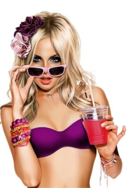 Девушка с коктейлем