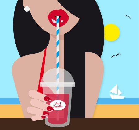 Девушка с коктейлем