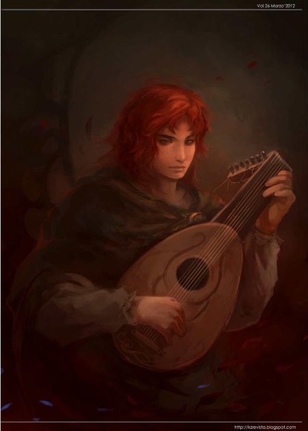 Полуэльф бард с лютней
