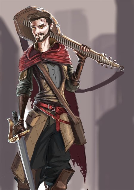 Полуэльф бард art