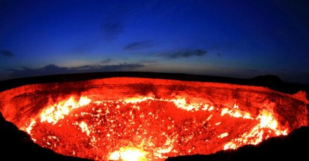 Кратер дарваза в туркменистане