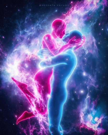 Мужчина и женщина космос