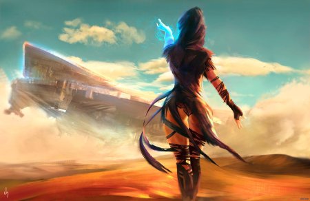 Девушка в пустыне арт