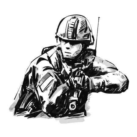 Солдат векторное изображение