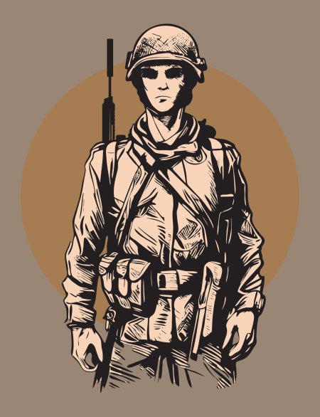 Солдат карандашом