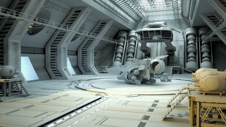 Sci-fi космическая станция 3d