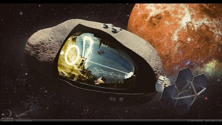 Sci fi art корабль астероид