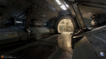 Sci fi hallway