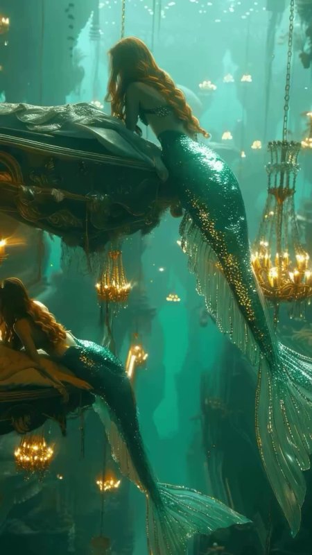 Русалка под водой