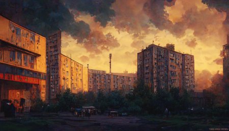 Пейзаж город