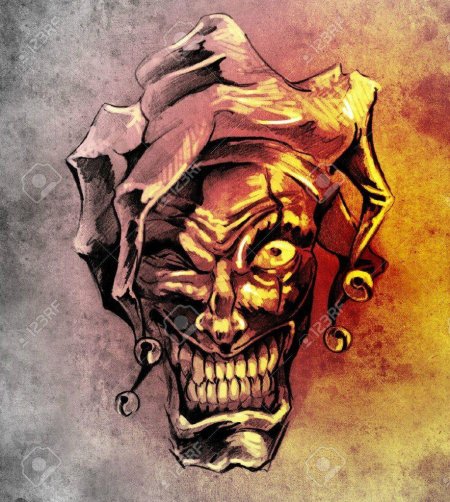 Джокер эскиз тату