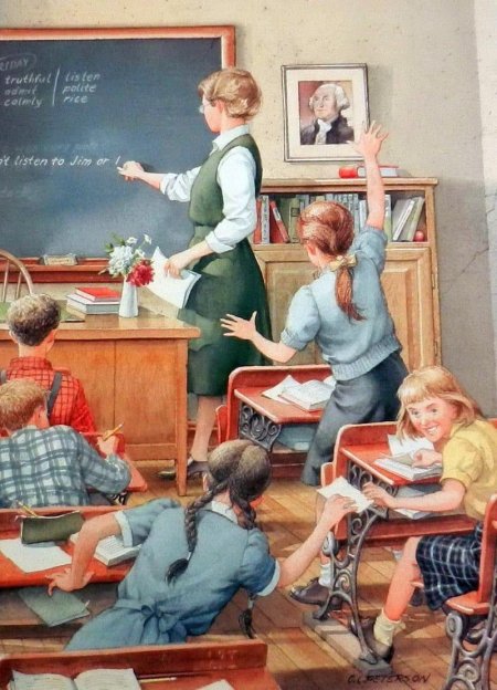 Сюжетная картина с учителем