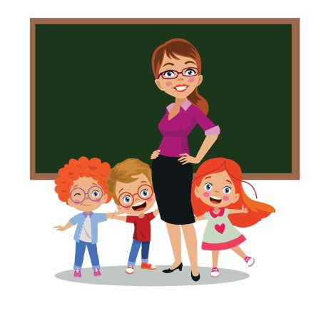 Учитель и ученики мультяшные