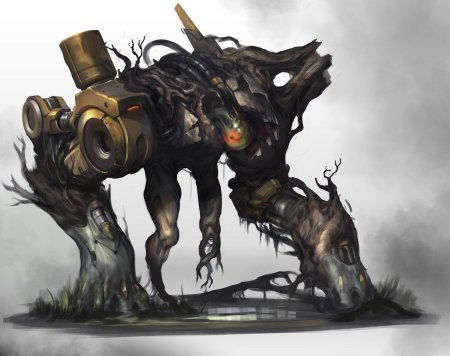 Робот лев киберпанк арт