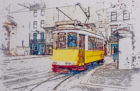 Скетчинг трамвай