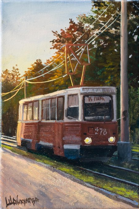 Трамвай рисунок