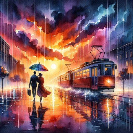 Художник: алексей бутырский осень трамвай